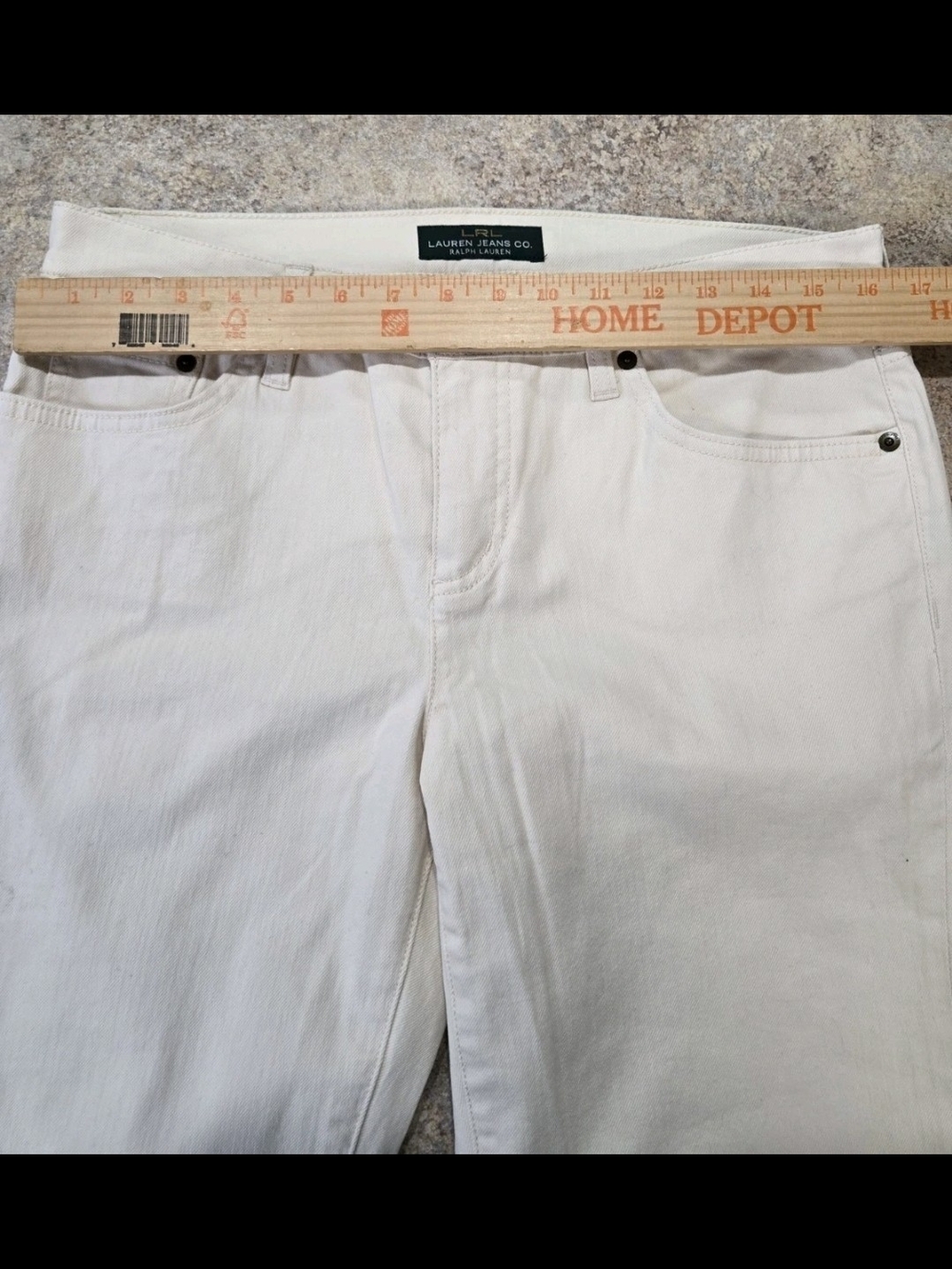 Lauren Jeans Co Modern Straight Creamy White Jeans Womens 10 Straight Leg EUC - Picture 8 of 10